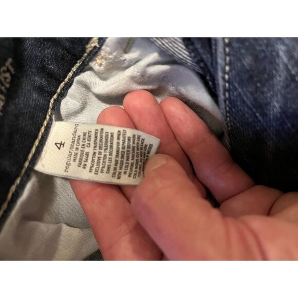 WOMEN'S SIZE 4 ARTIST AMERICAN EAGLE BOOT CUT JEANS Y2K - Picture 3 of 6